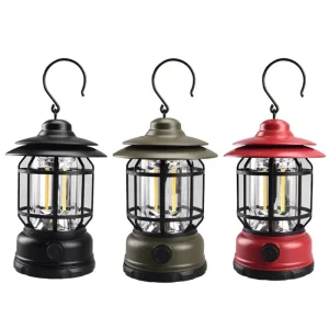 COB LED Camping Light Outdoor Tent Retro Lantern Light 