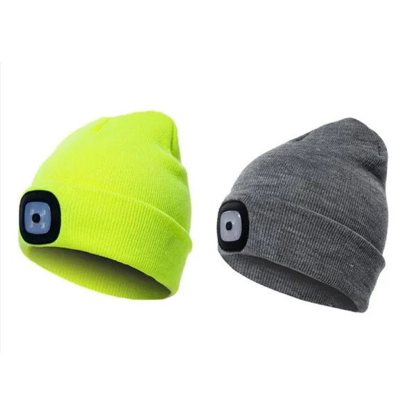 LED Beanie Hat with USB Rechargeable Hands Free Headlamp